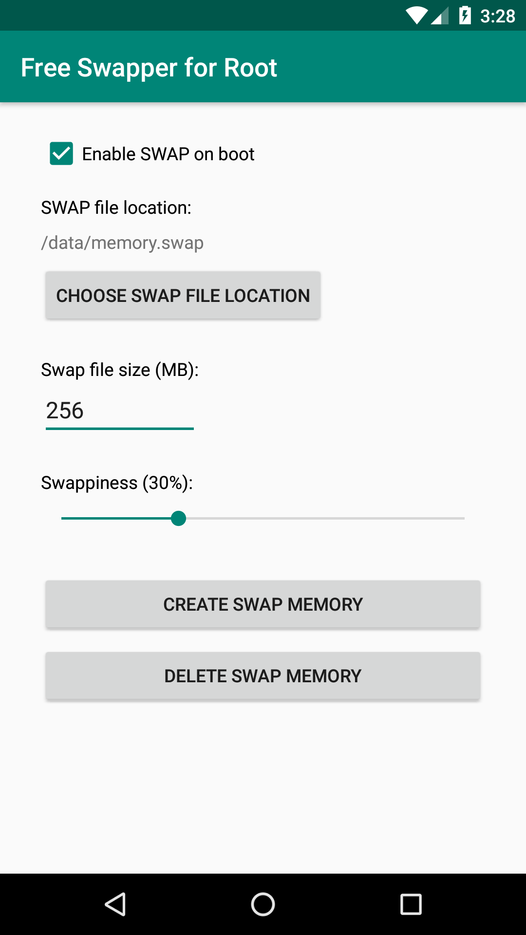 اسکرین شات 1 برنامه Swapper for Root