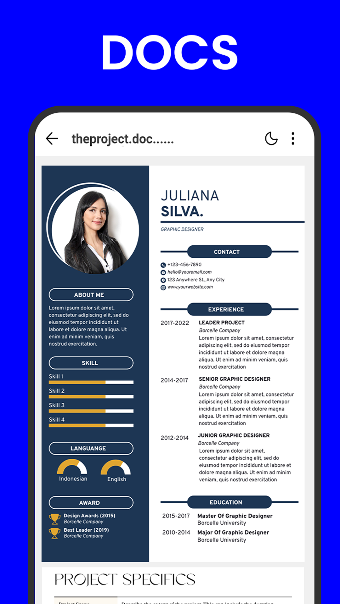 اسکرین شات 3 برنامه Docx Reader & Word Office