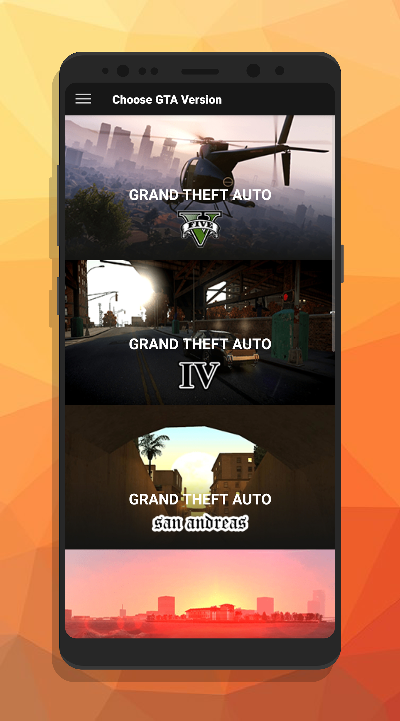اسکرین شات 1 برنامه Cheats for all GTA