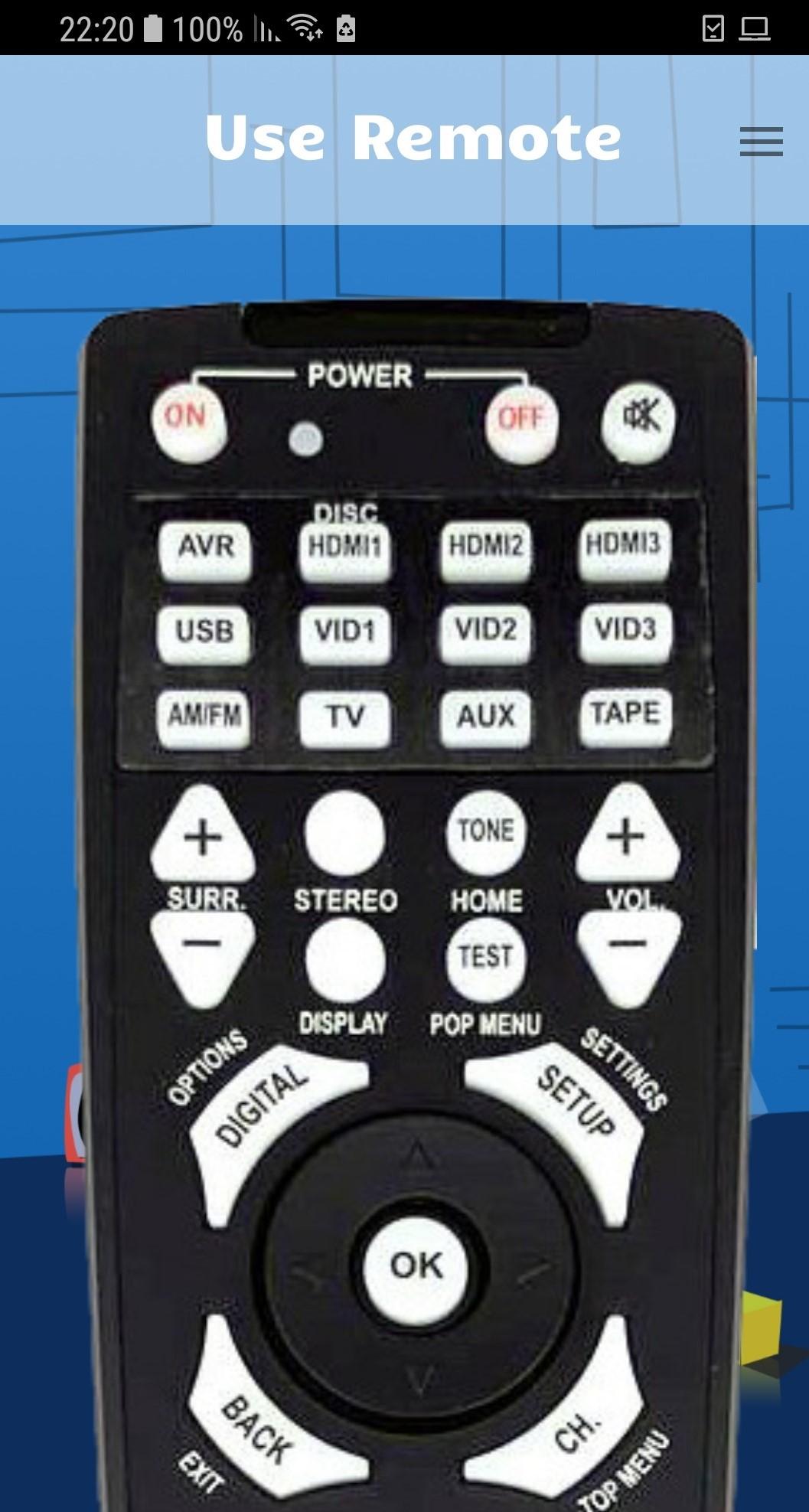 اسکرین شات 1 برنامه Remote for Harman Kardon AVR