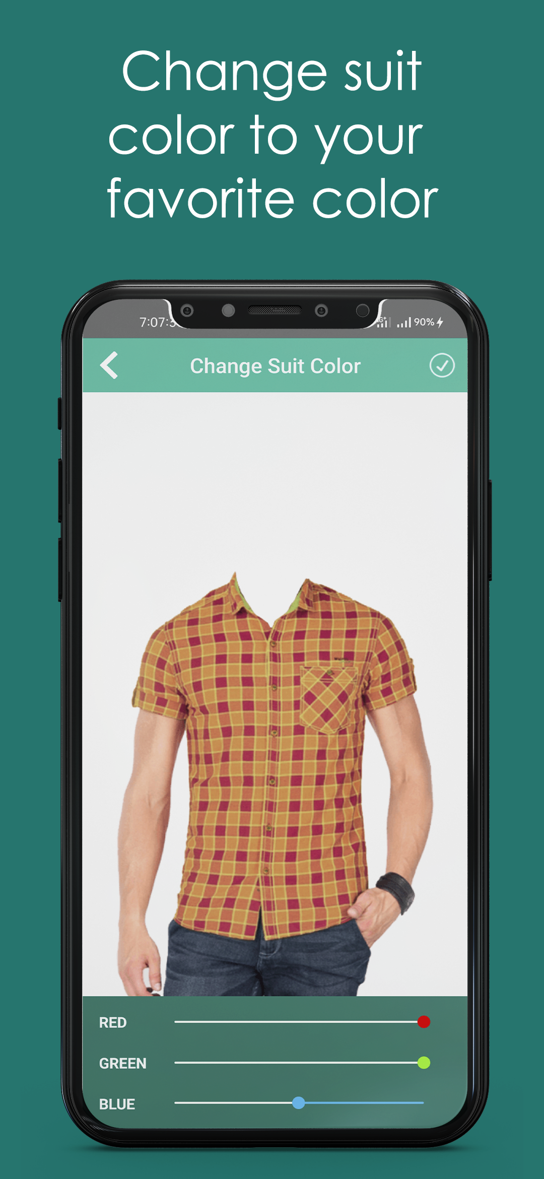 اسکرین شات 5 برنامه Man Check Shirt Photo Suit