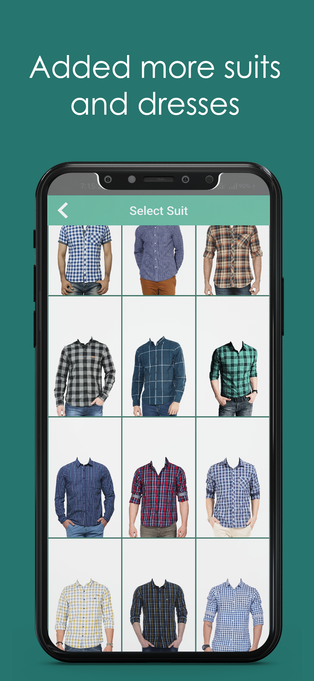 اسکرین شات 4 برنامه Man Check Shirt Photo Suit