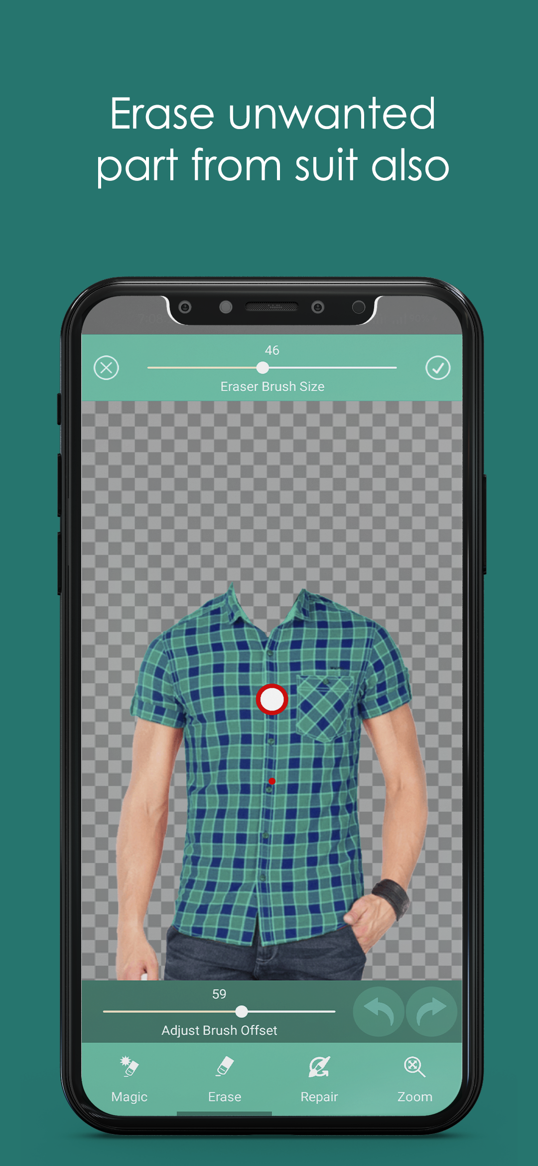 اسکرین شات 7 برنامه Man Check Shirt Photo Suit