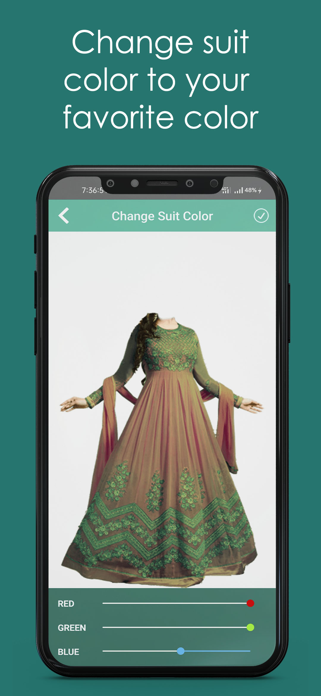 اسکرین شات 5 برنامه Anarkali Dress Photo Suit