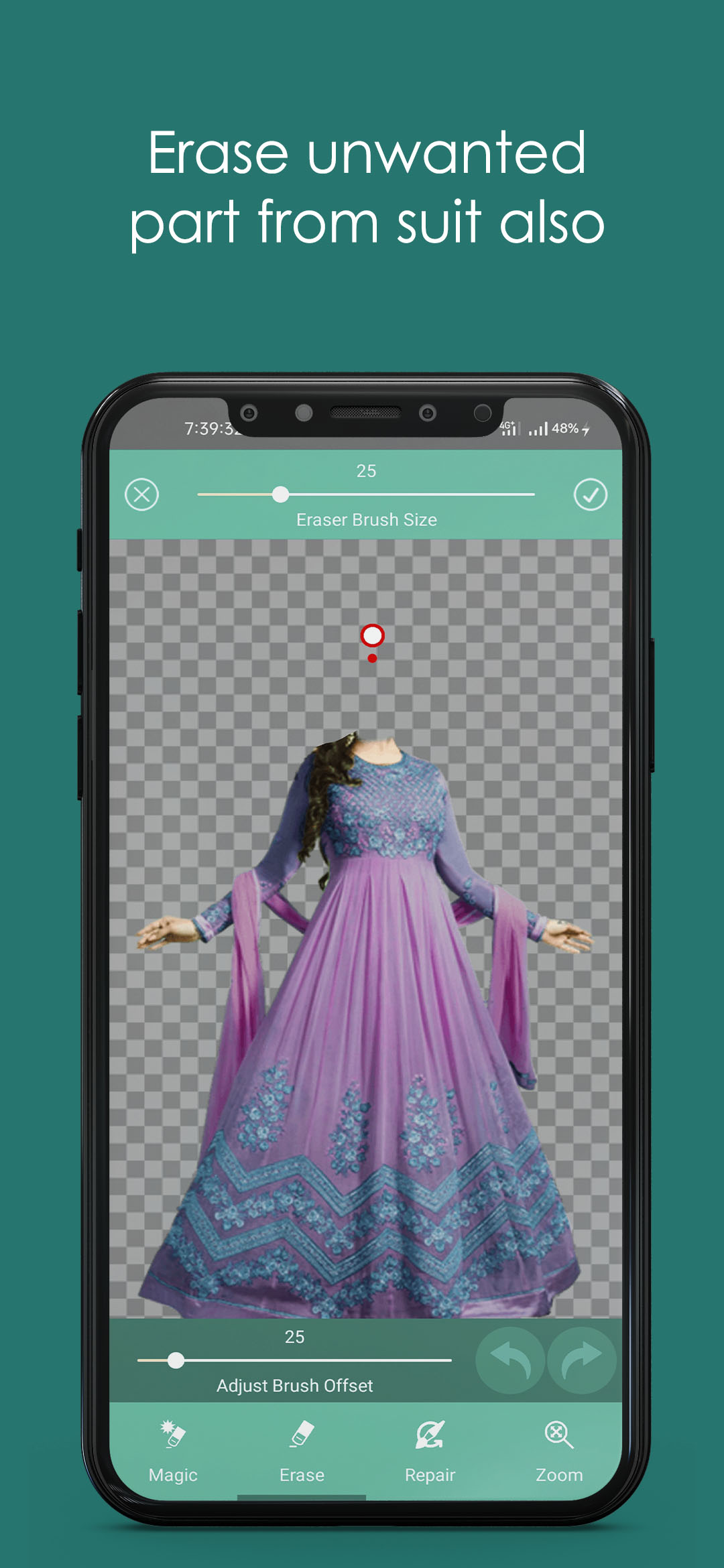 اسکرین شات 7 برنامه Anarkali Dress Photo Suit