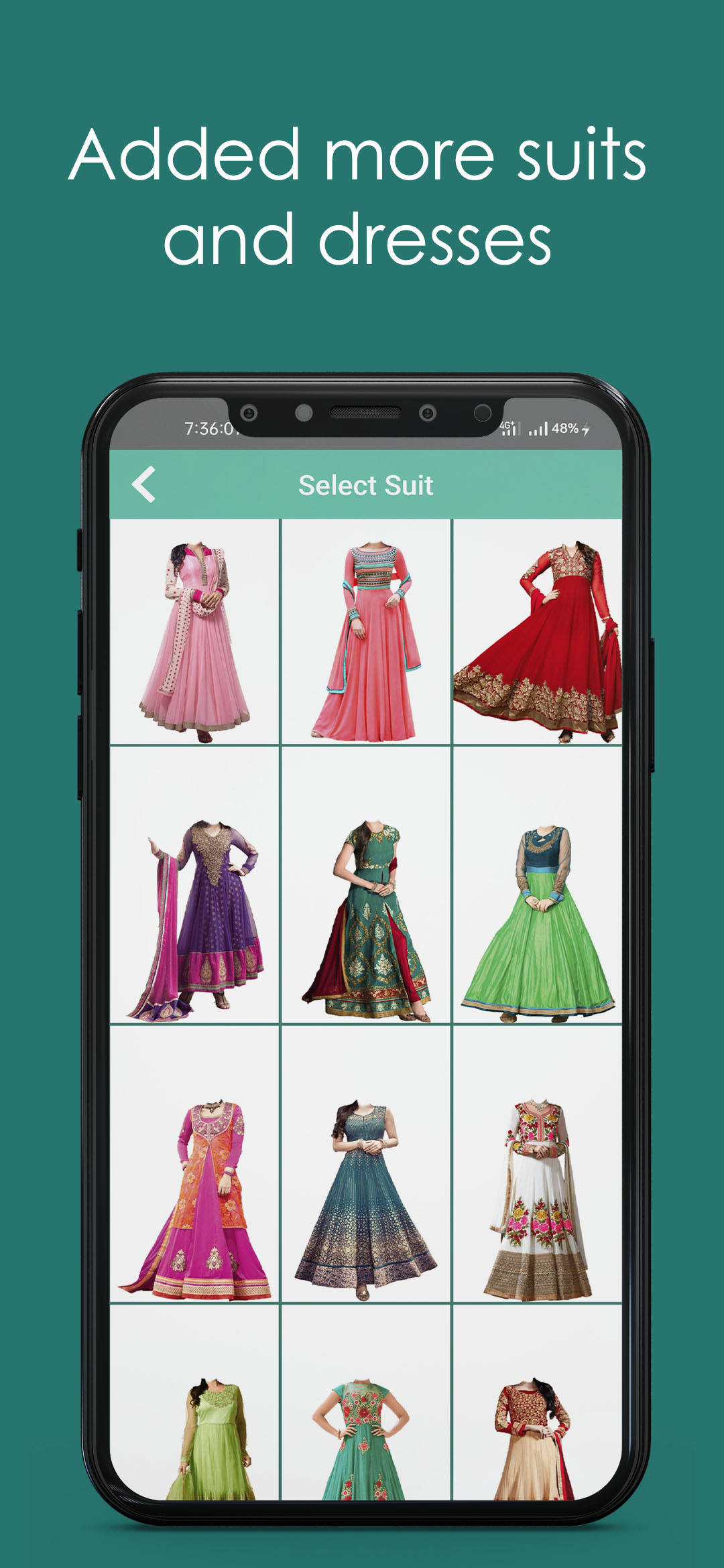 اسکرین شات 4 برنامه Anarkali Dress Photo Suit