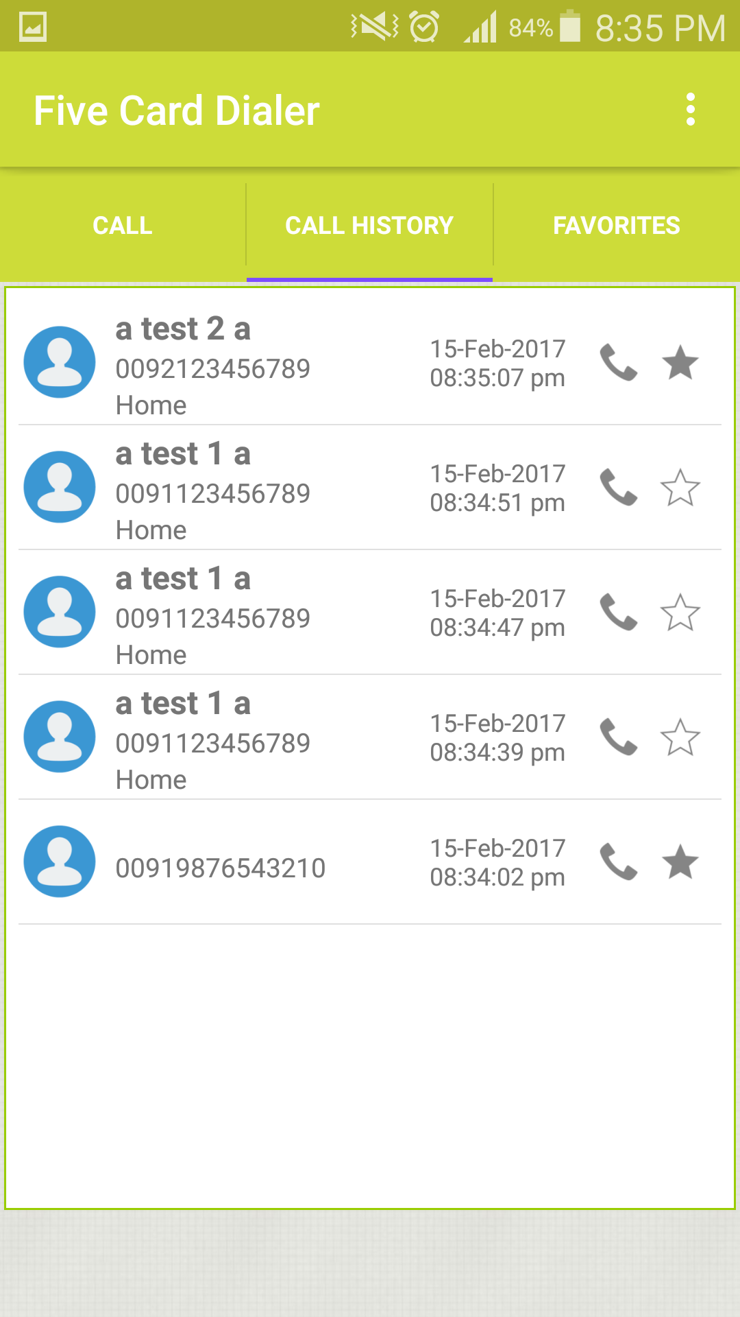 اسکرین شات 6 برنامه Five Card Dialer