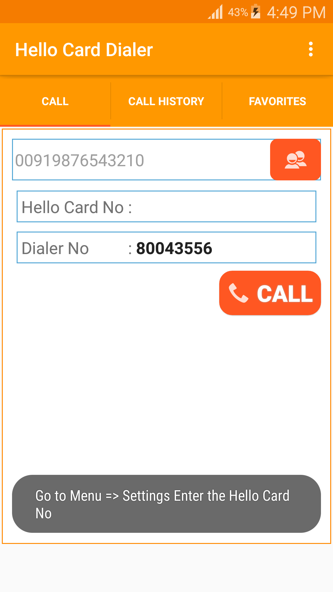 اسکرین شات 5 برنامه Hello Card Dialer