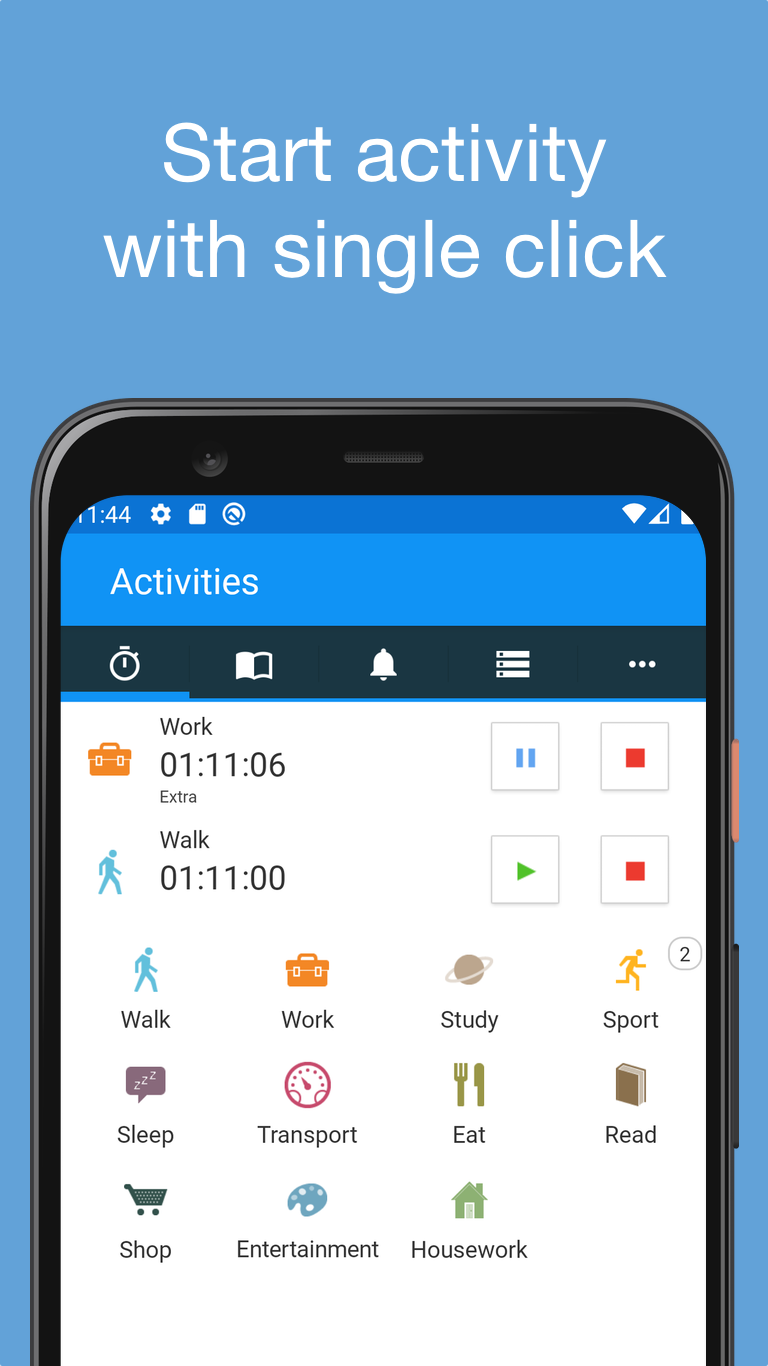 اسکرین شات 1 برنامه aTimeLogger - Time Tracker