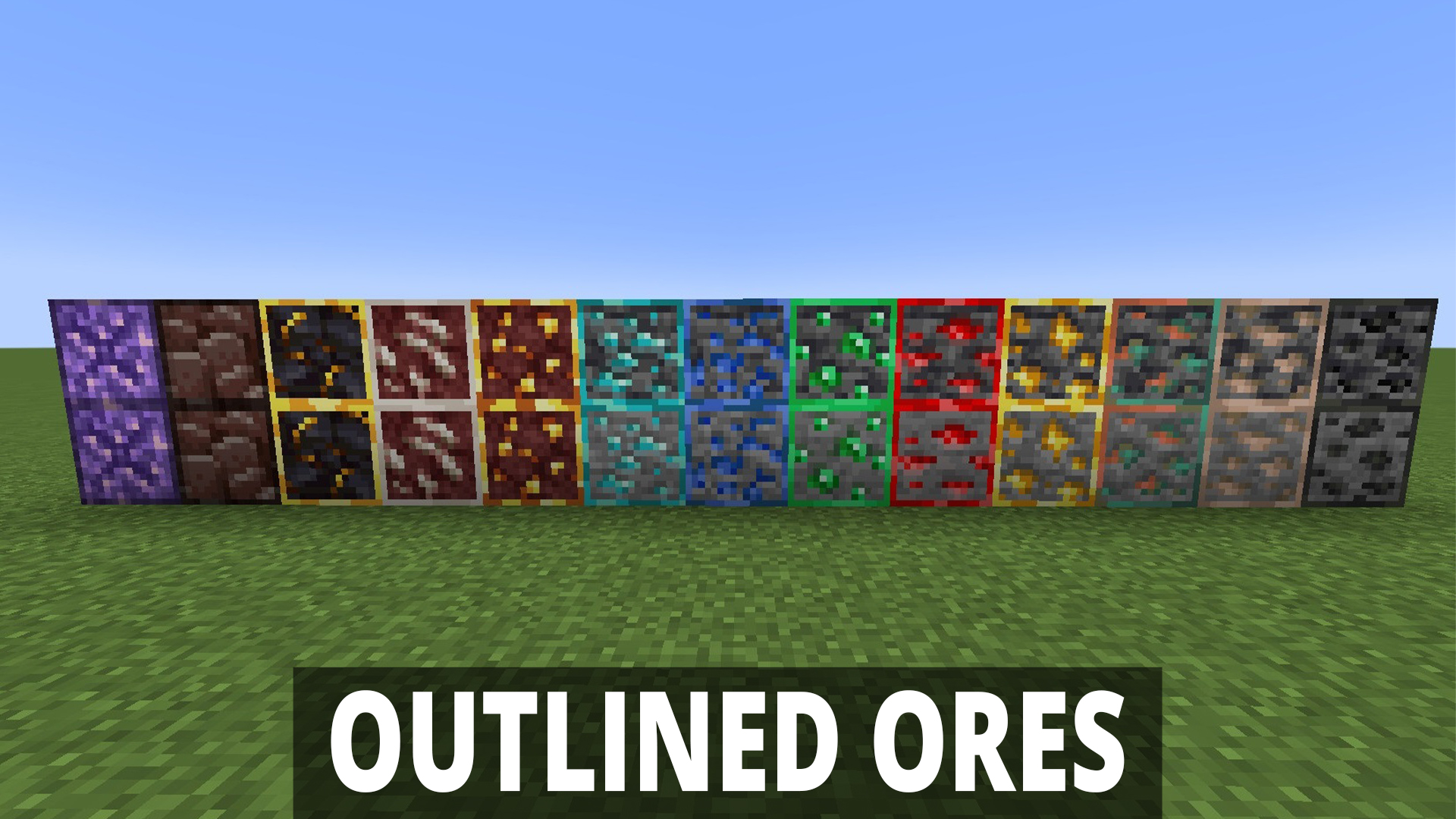 اسکرین شات 4 برنامه Outlined Ores Mod Minecraft