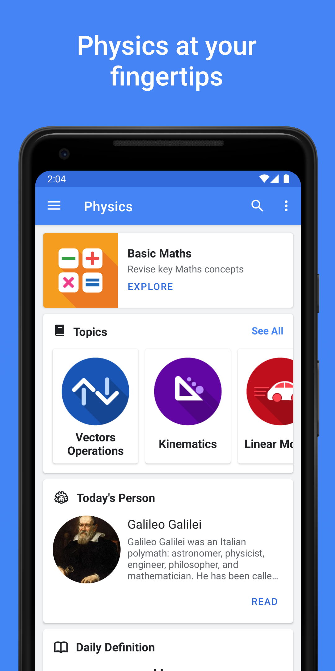 اسکرین شات 1 برنامه Physics Pro - Notes & Formulas