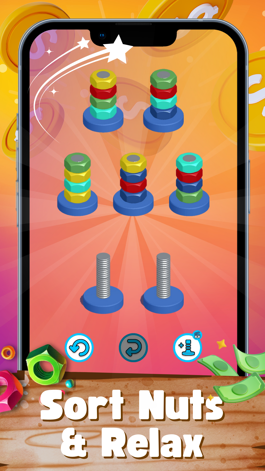 اسکرین شات 3 بازی Nuts Bolts Sort - Earn Money