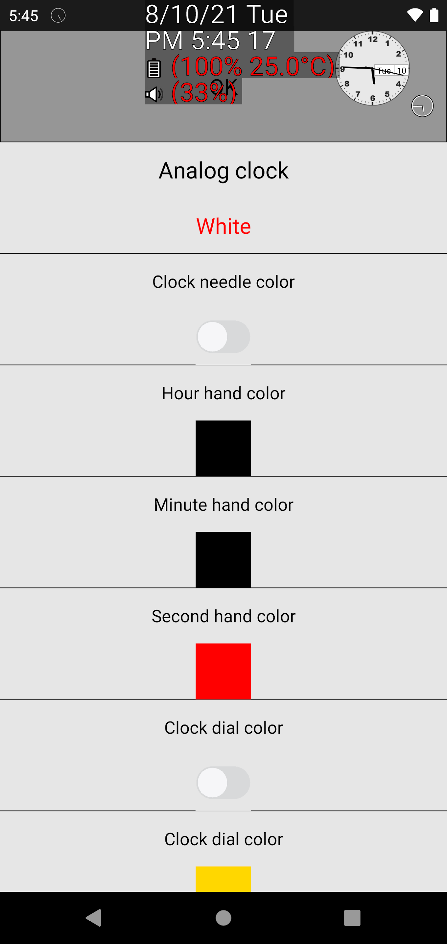 اسکرین شات 2 برنامه Always visible clock