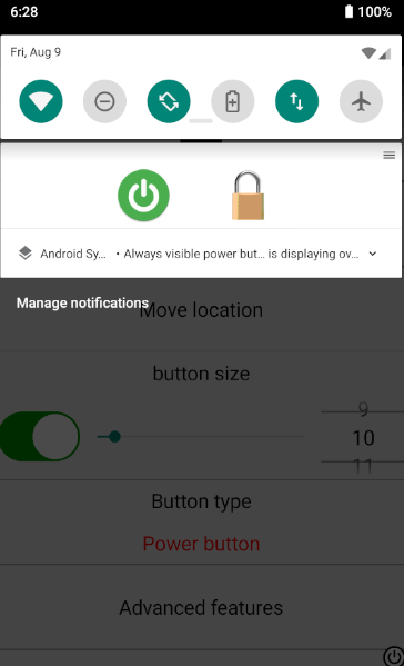 اسکرین شات 2 برنامه Always visible power button