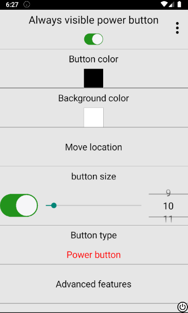 اسکرین شات 1 برنامه Always visible power button