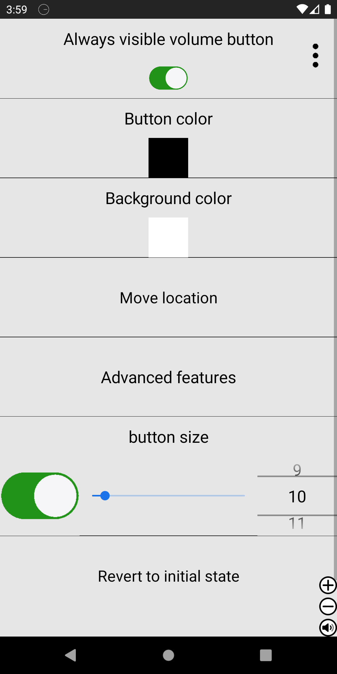 اسکرین شات 1 برنامه Always visible volume button