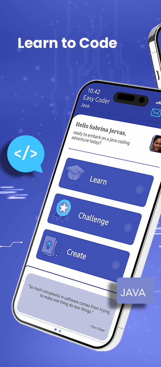 اسکرین شات 1 برنامه Learn Java & Code : EasyCoder