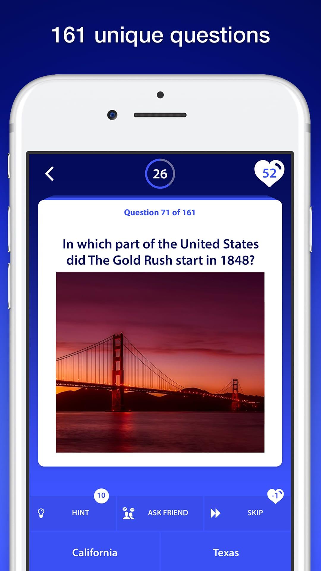 اسکرین شات 2 برنامه US History Quiz