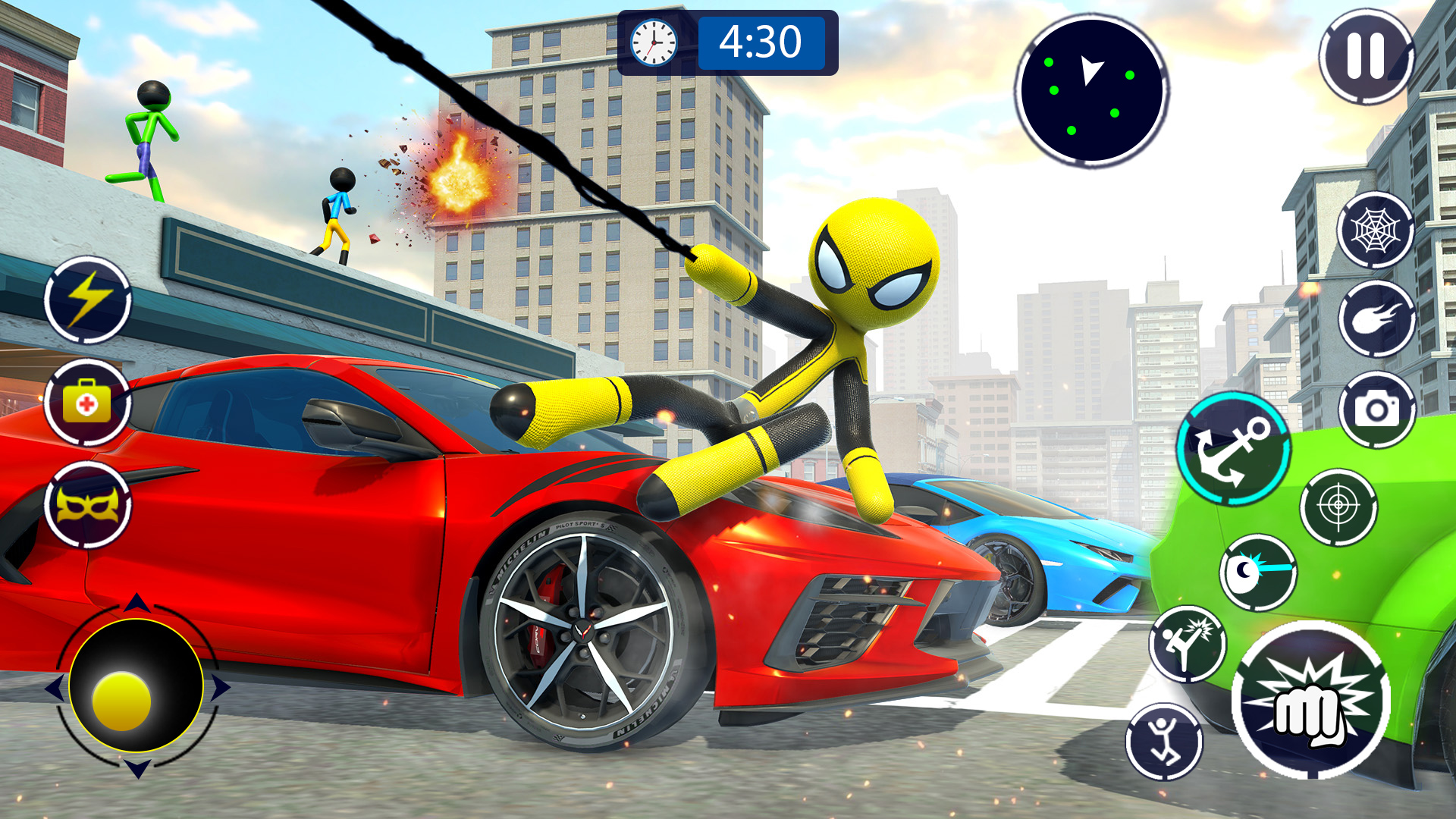 اسکرین شات 1 بازی Spider Stickman Rope Hero Game