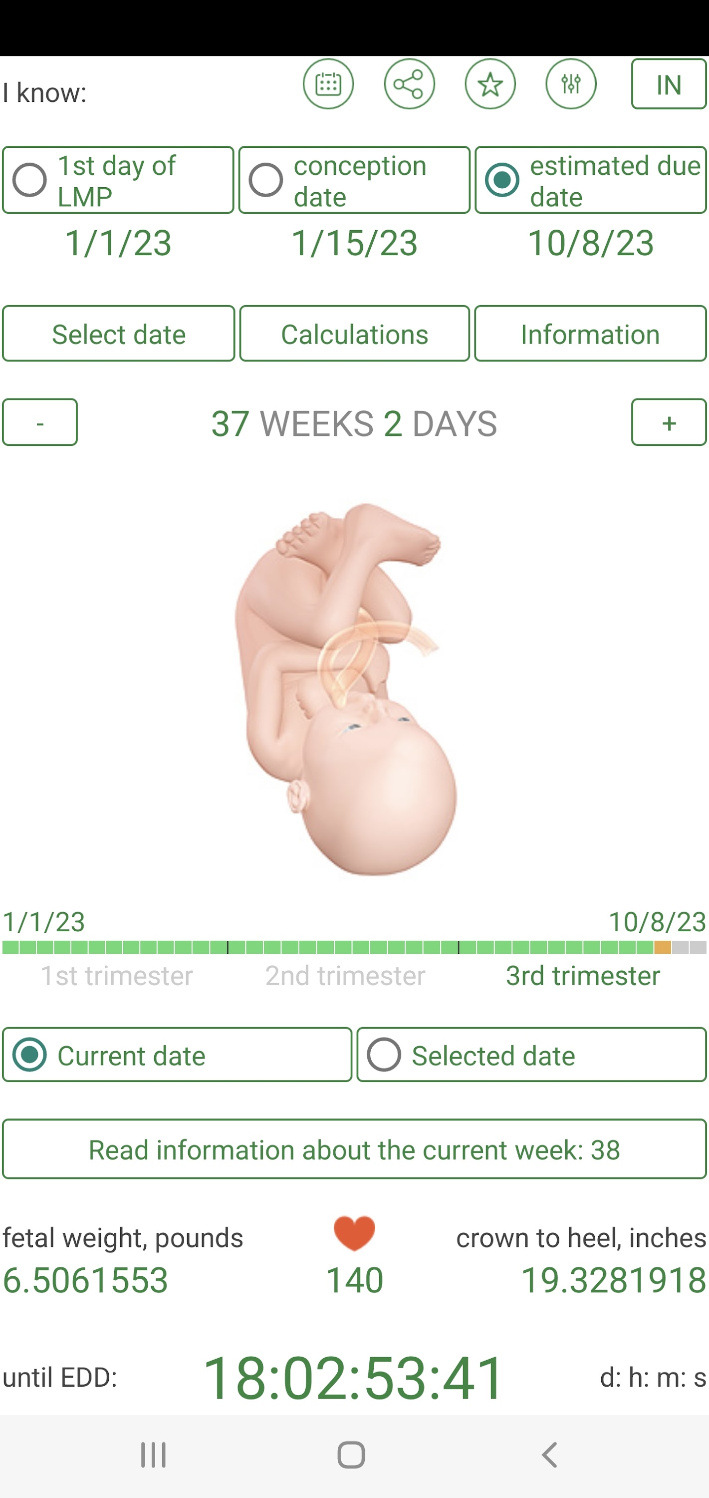 اسکرین شات 5 برنامه Pregnancy Due Date Calculator