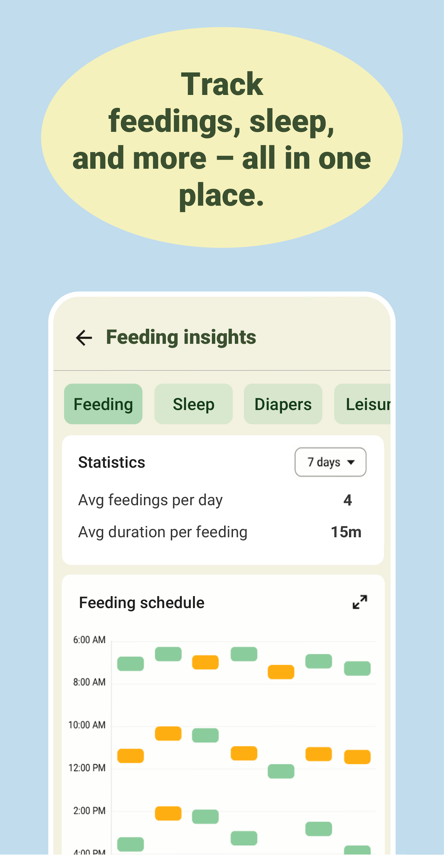 اسکرین شات 2 برنامه Baby tracker - feeding, sleep