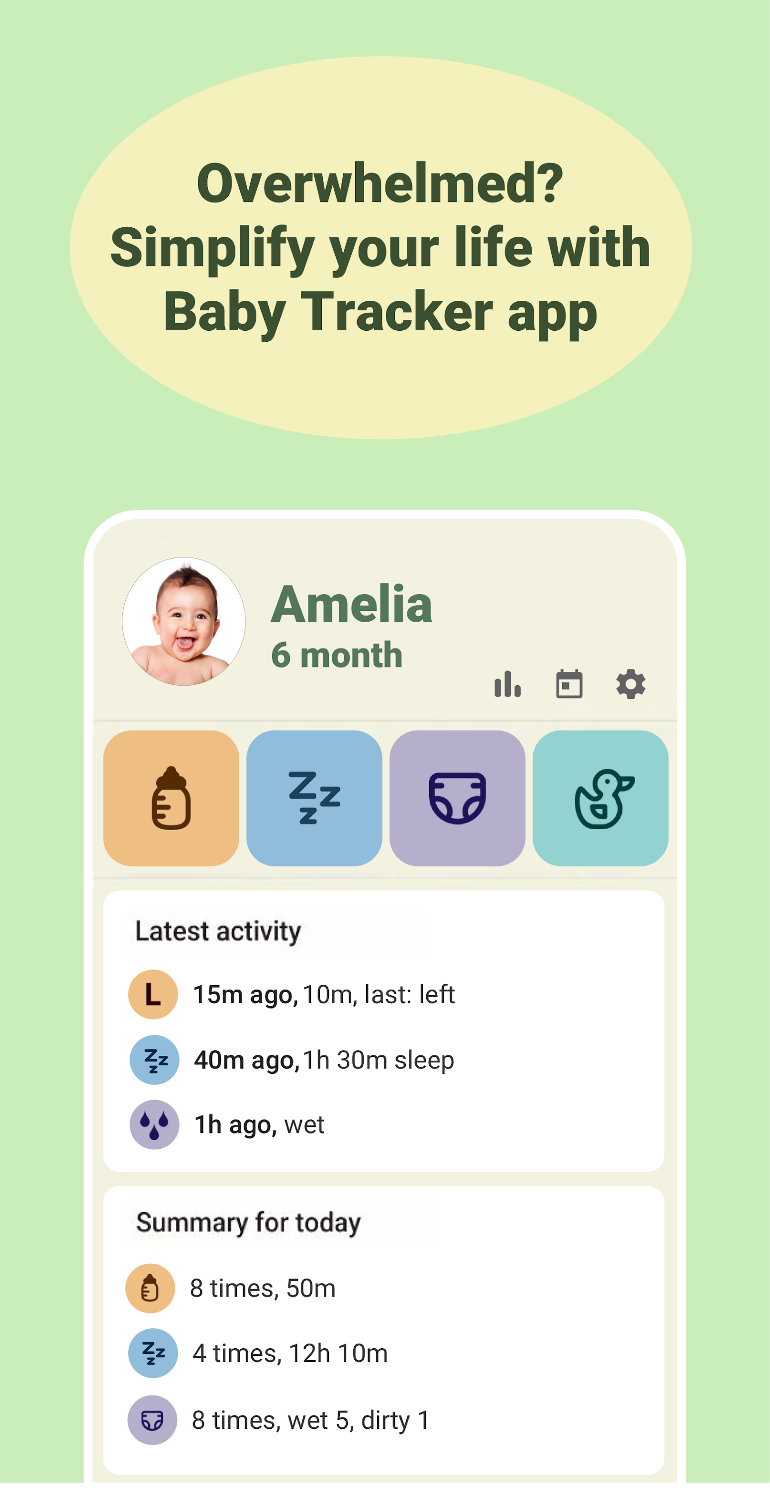 اسکرین شات 1 برنامه Baby tracker - feeding, sleep