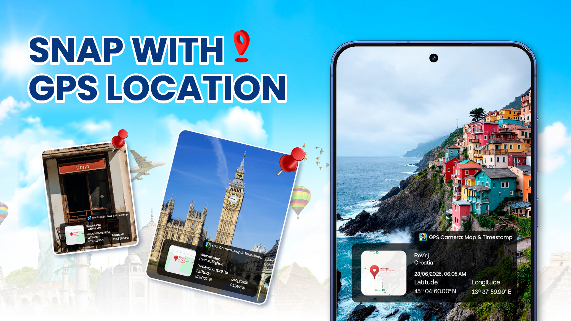 اسکرین شات 1 برنامه GPS Camera, Map & Timestamp