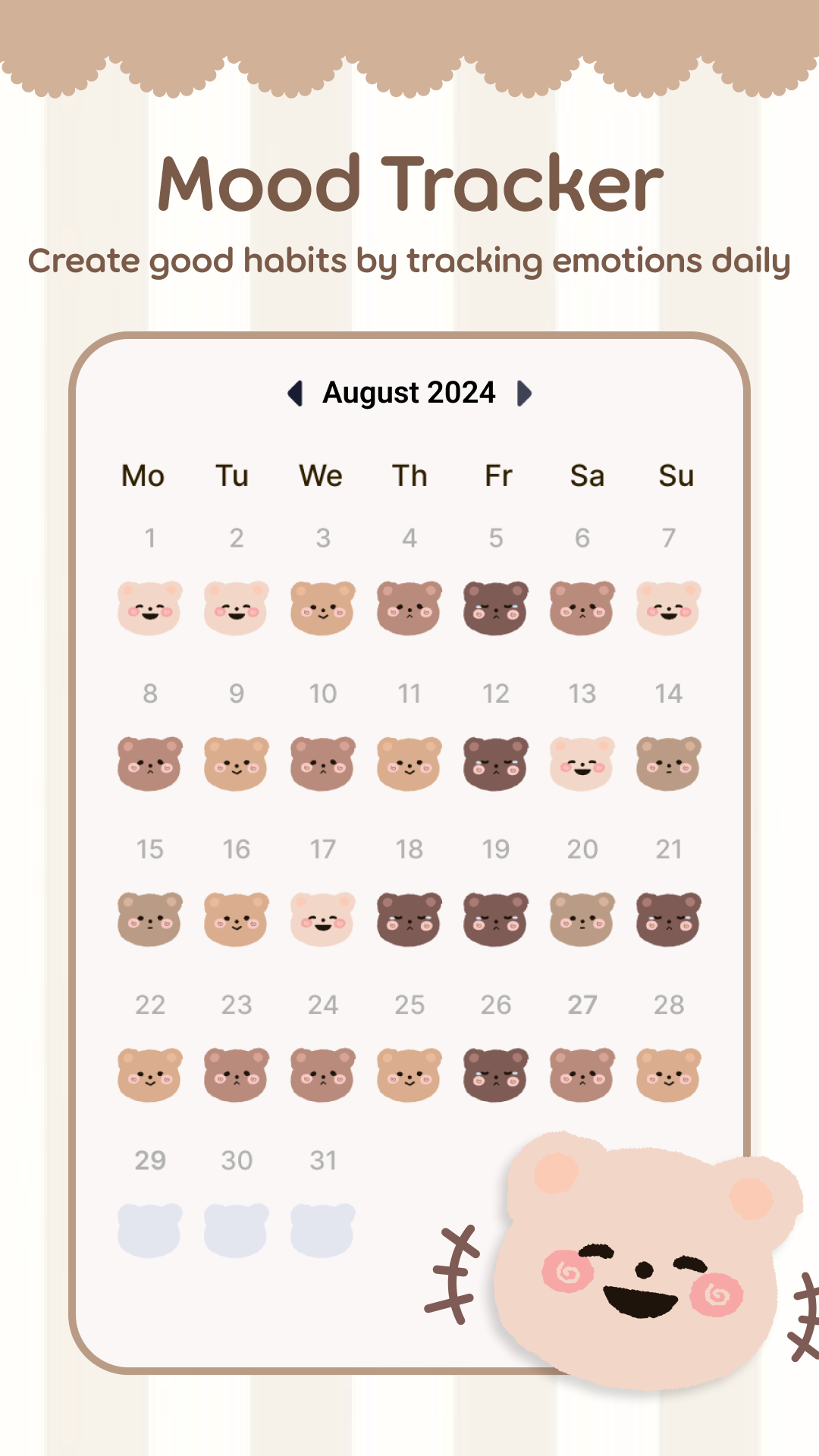 اسکرین شات 1 برنامه Daily Journal Mood Tracker