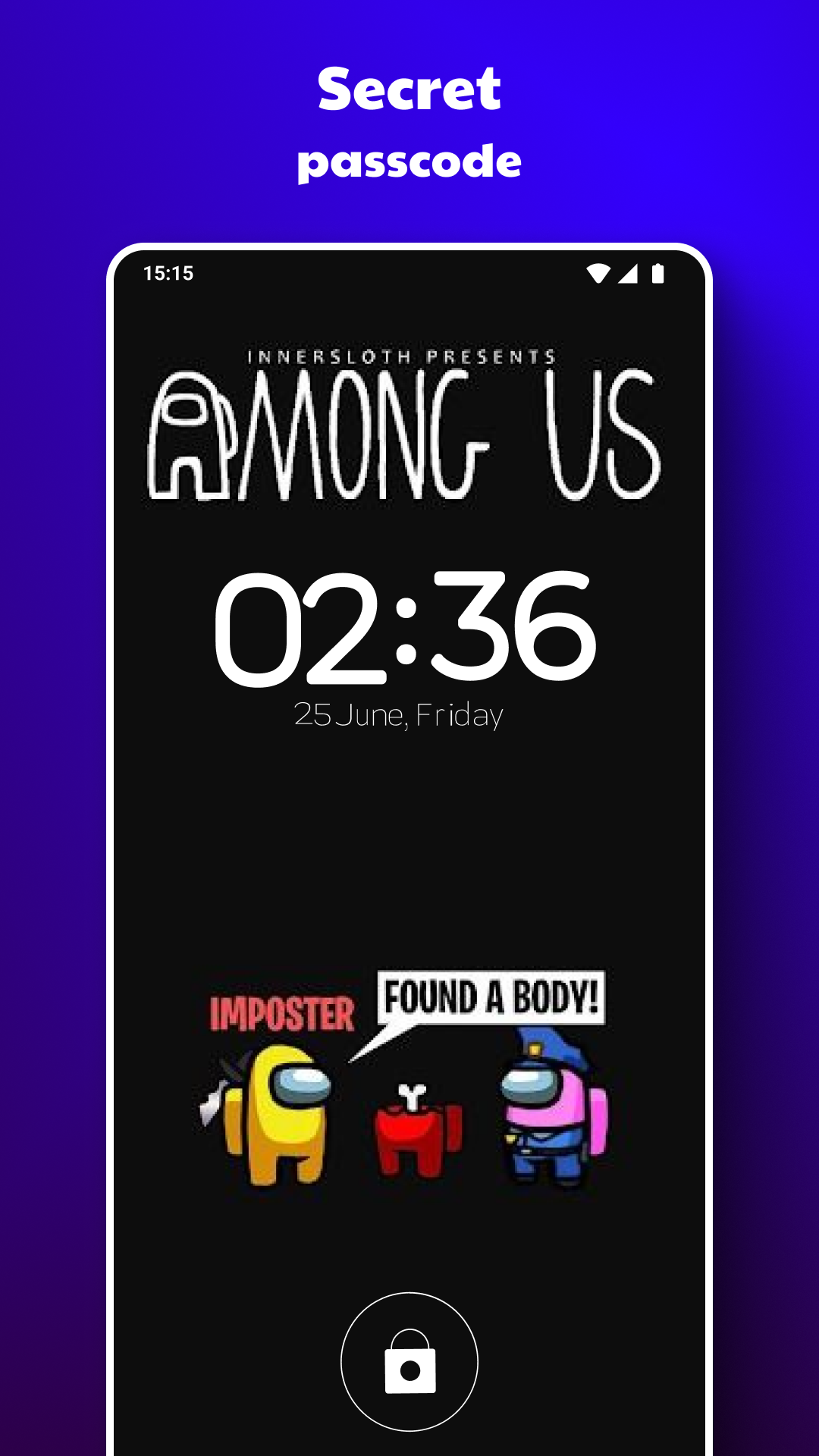 اسکرین شات 2 برنامه AmongLock Among Us Lock Screen
