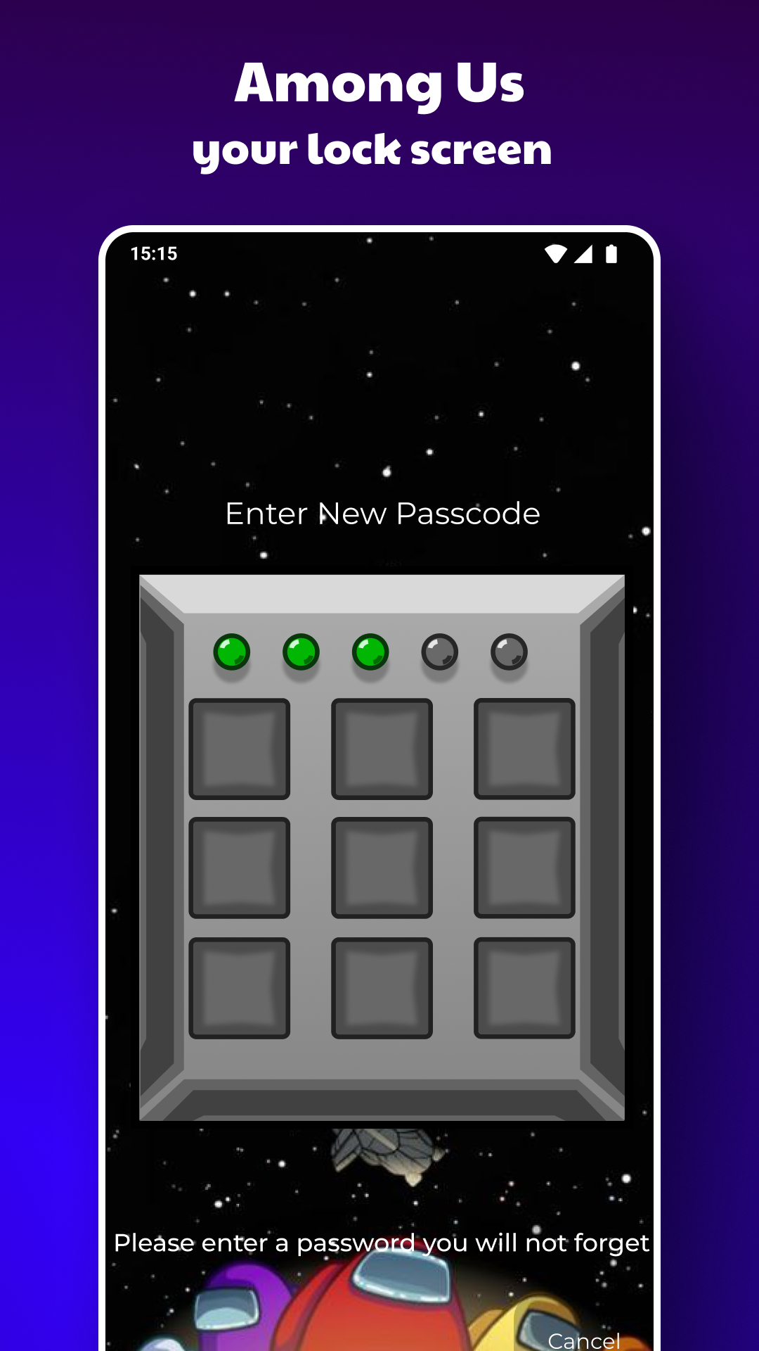اسکرین شات 1 برنامه AmongLock Among Us Lock Screen