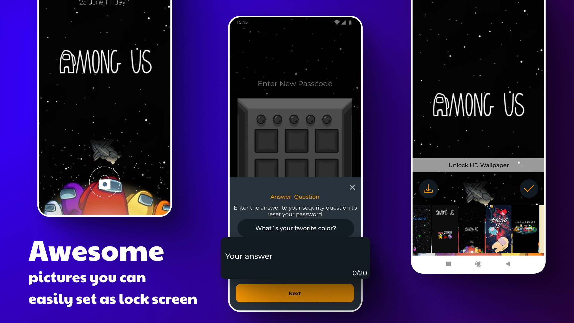 اسکرین شات 8 برنامه AmongLock Among Us Lock Screen