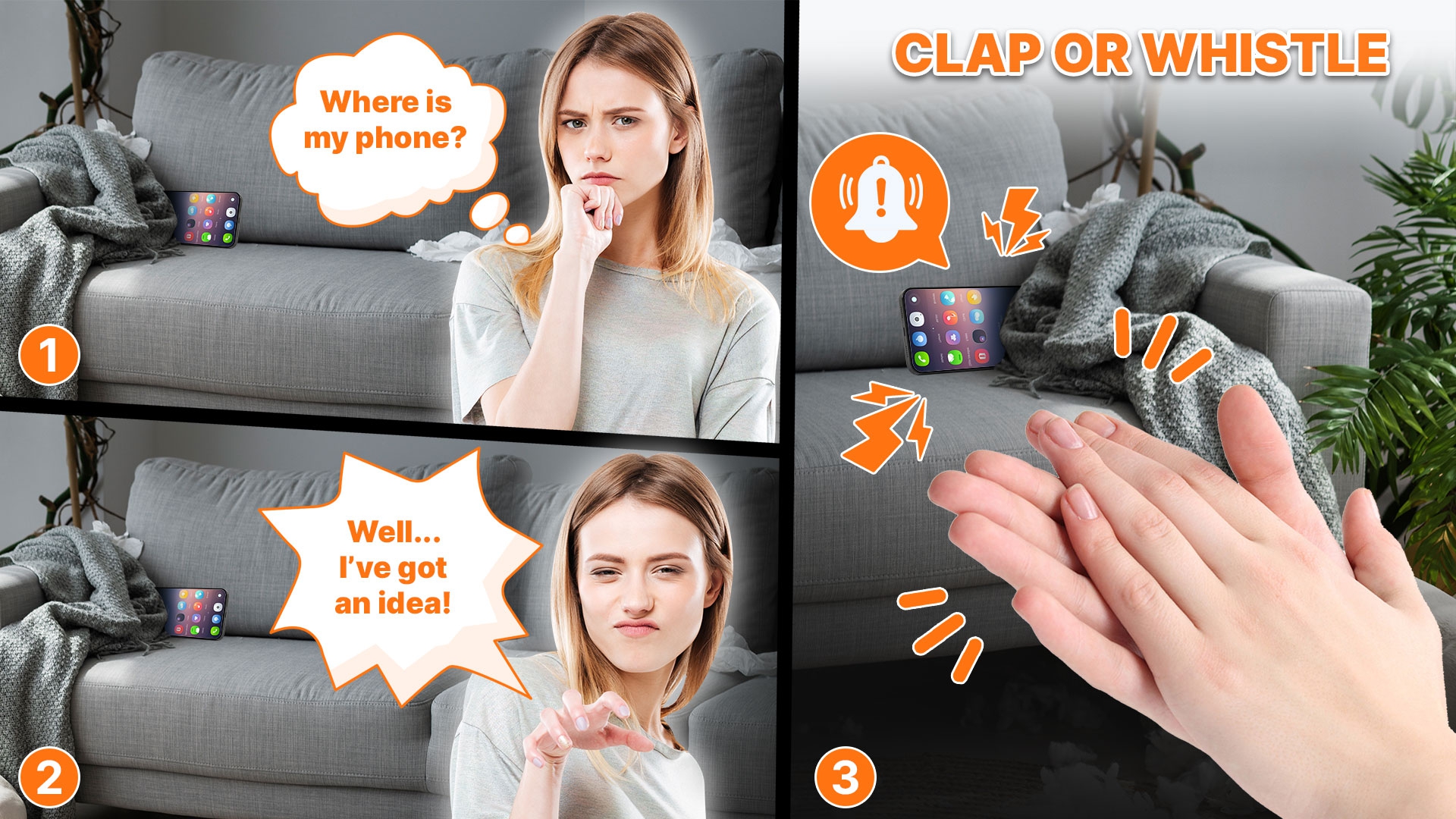 اسکرین شات 3 برنامه Clap To Find: Find My Phone