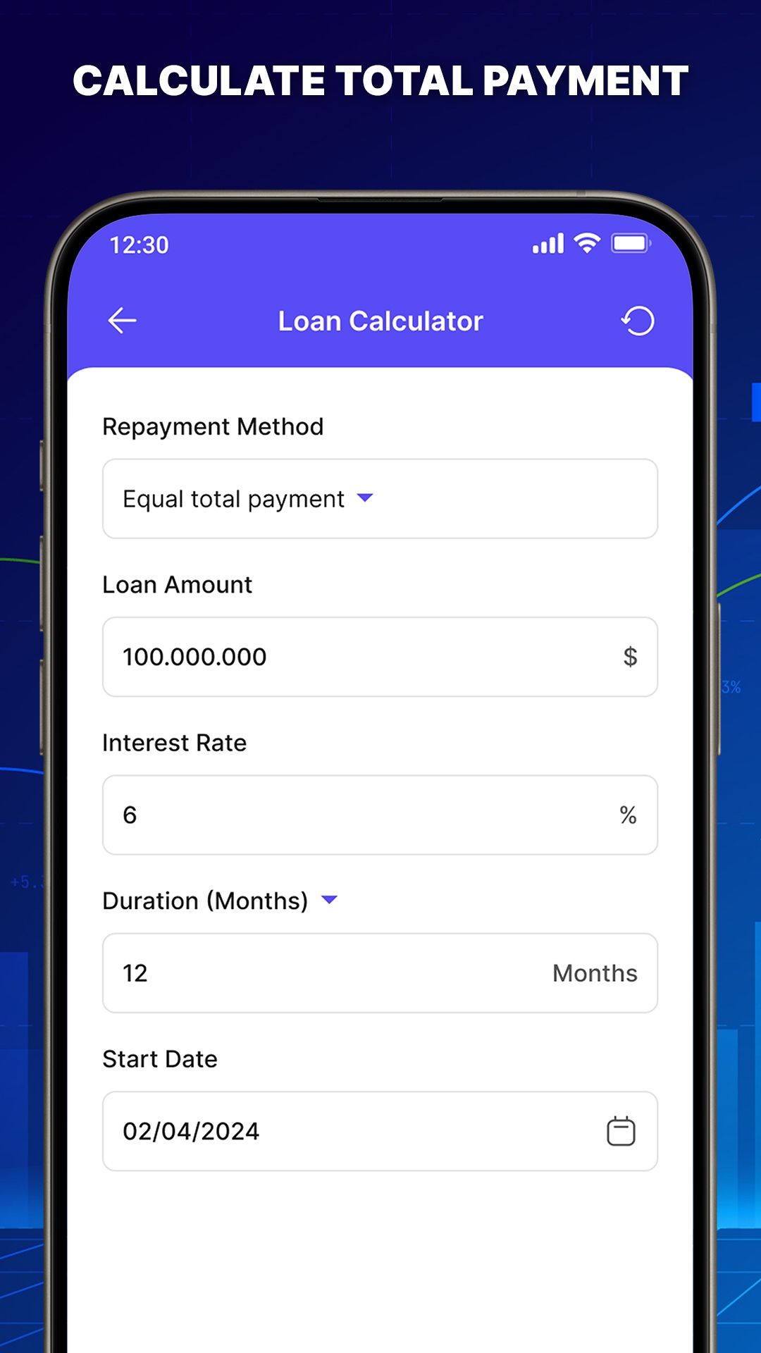 اسکرین شات 2 برنامه EMI Loan Calculator - Mortgage