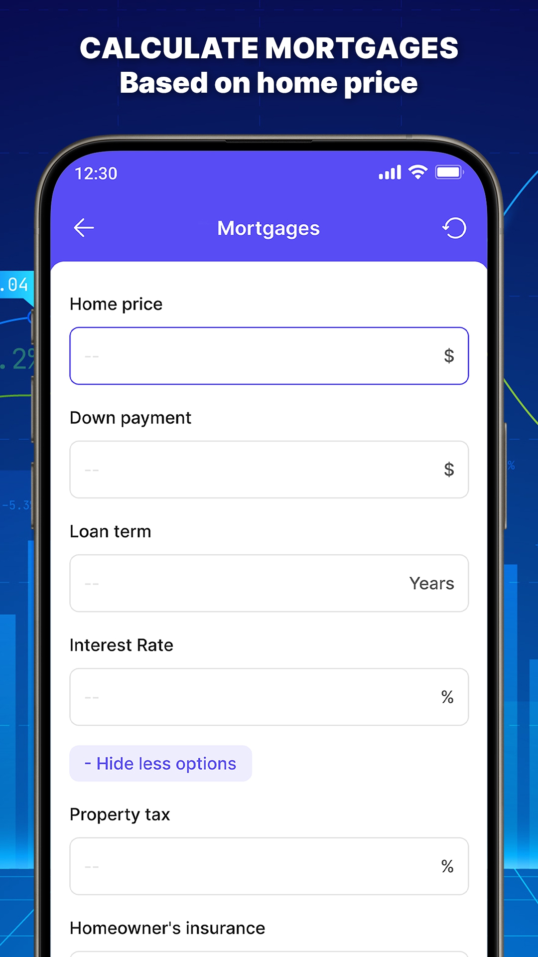 اسکرین شات 3 برنامه EMI Loan Calculator - Mortgage