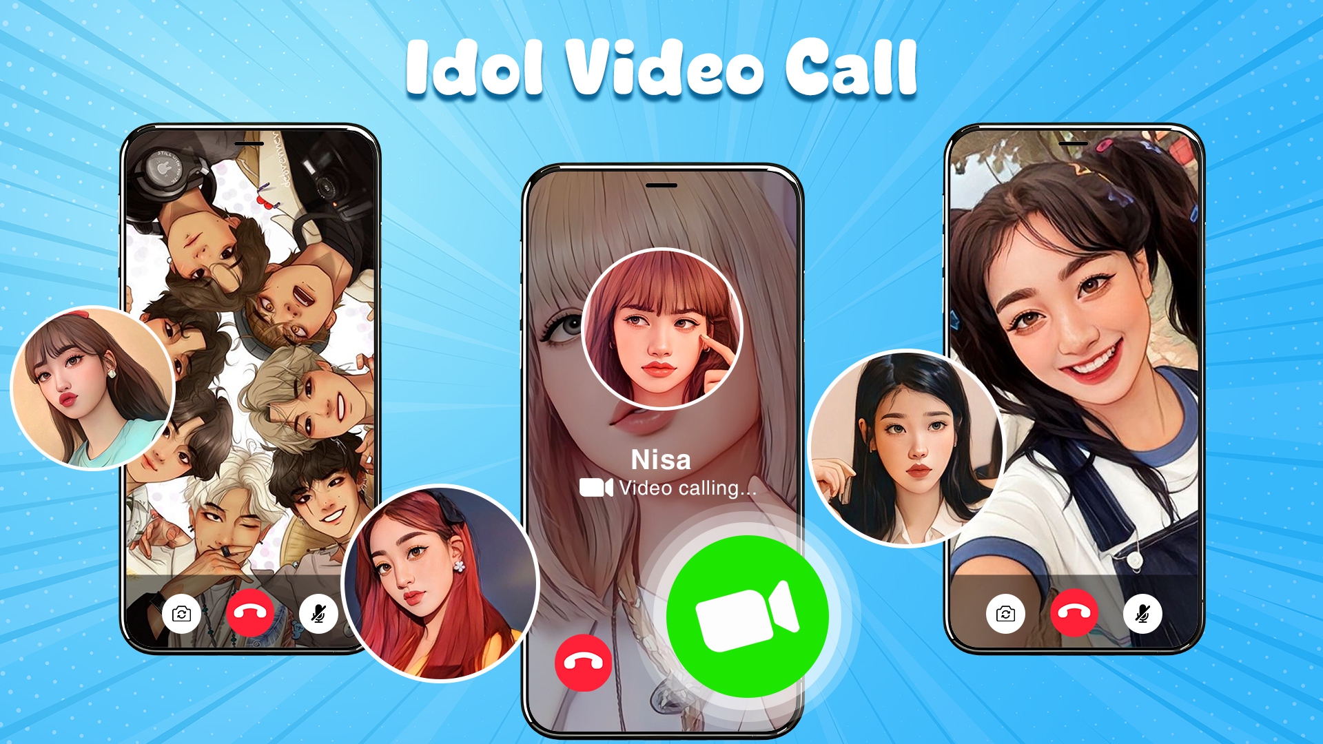 اسکرین شات 1 برنامه Prank Call - Idol Video Call