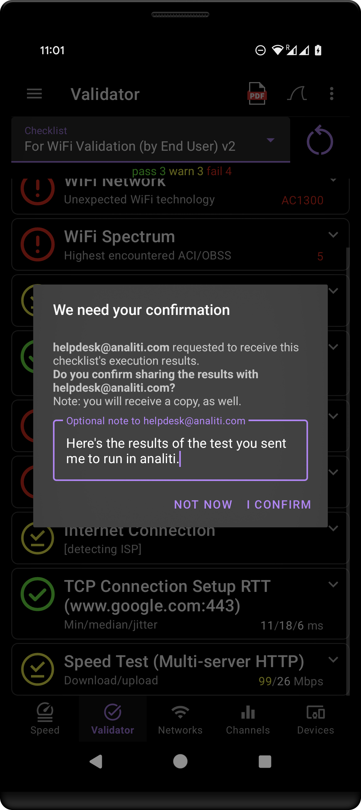 اسکرین شات 2 برنامه analiti - Speed & WiFi