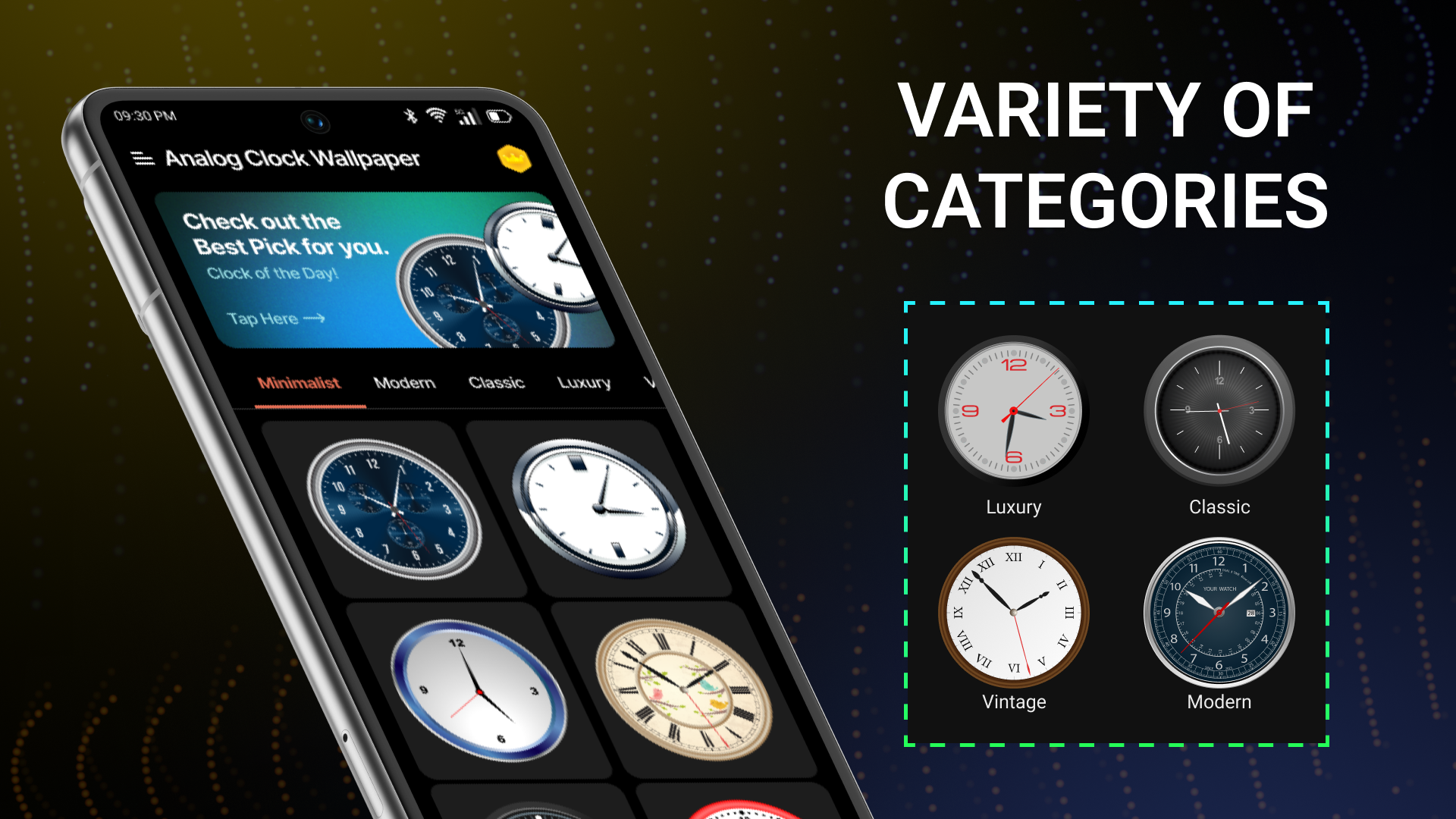 اسکرین شات 3 برنامه Live Analog Clock Wallpaper