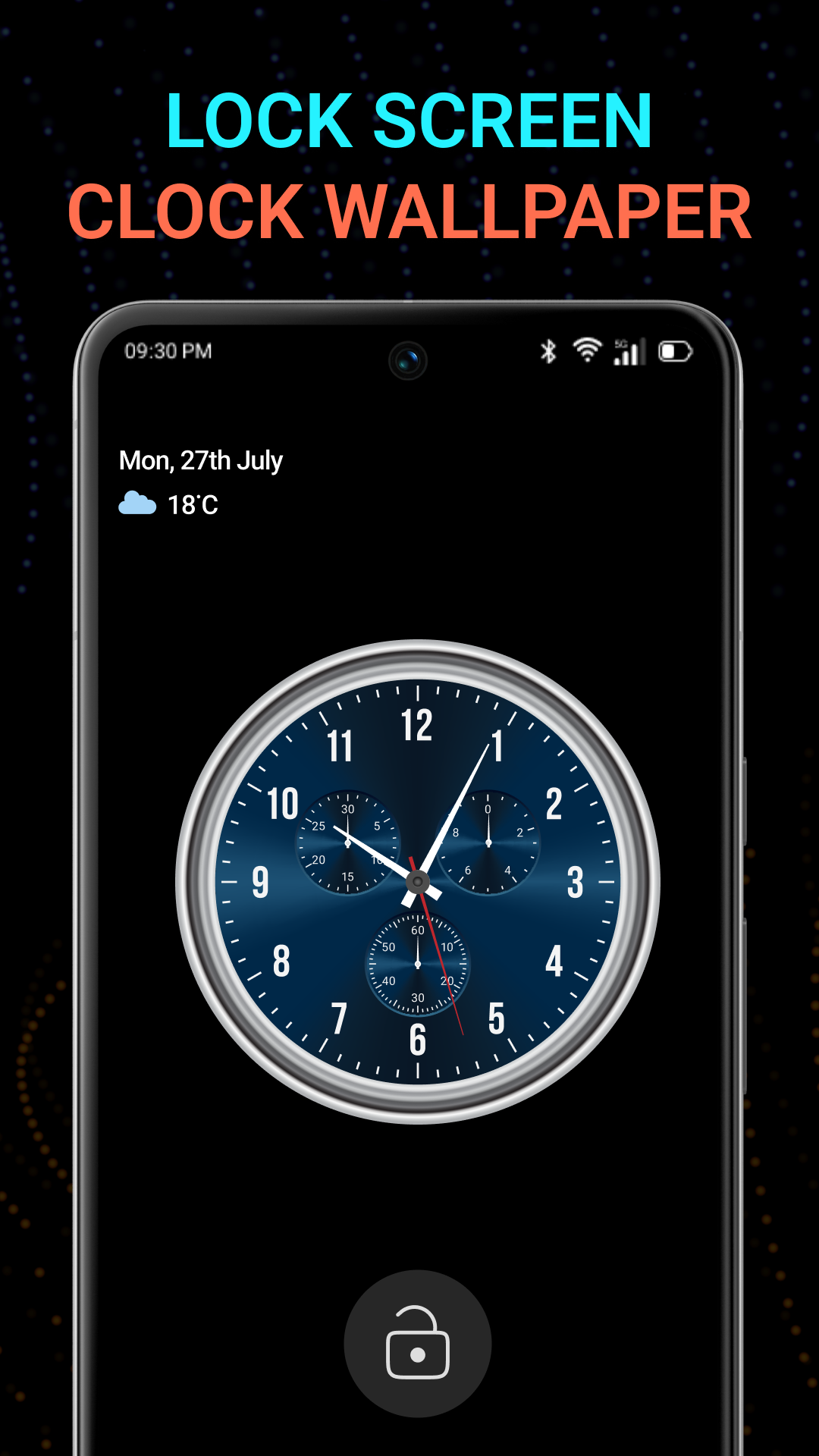 اسکرین شات 6 برنامه Live Analog Clock Wallpaper