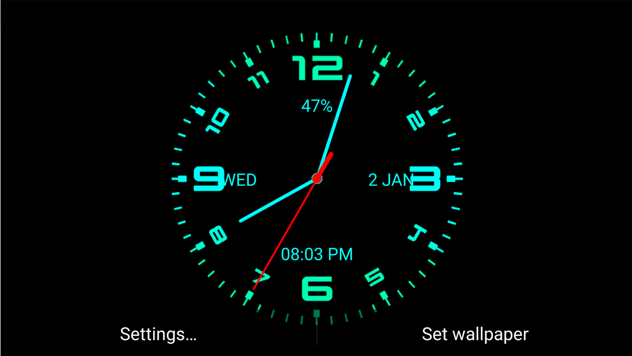 اسکرین شات 2 برنامه Analog Clock Live Wallpaper