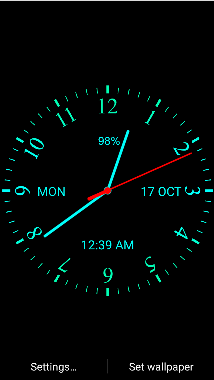 اسکرین شات 1 برنامه Analog Clock Live Wallpaper