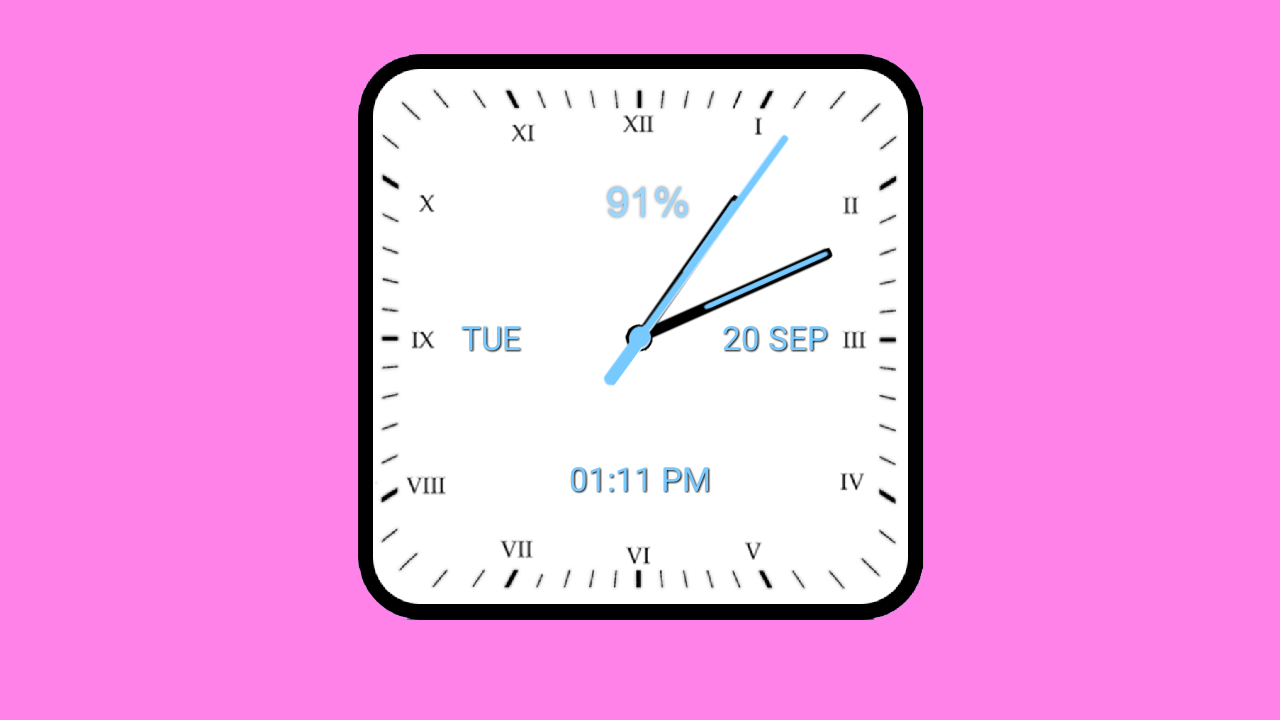 اسکرین شات 2 برنامه Analog Clock Square Classic