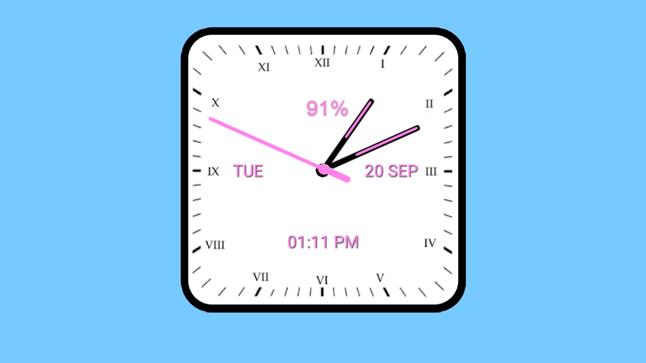 اسکرین شات 4 برنامه Analog Clock Square Classic