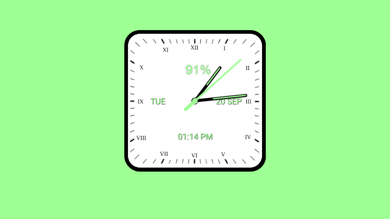 اسکرین شات 8 برنامه Analog Clock Square Classic