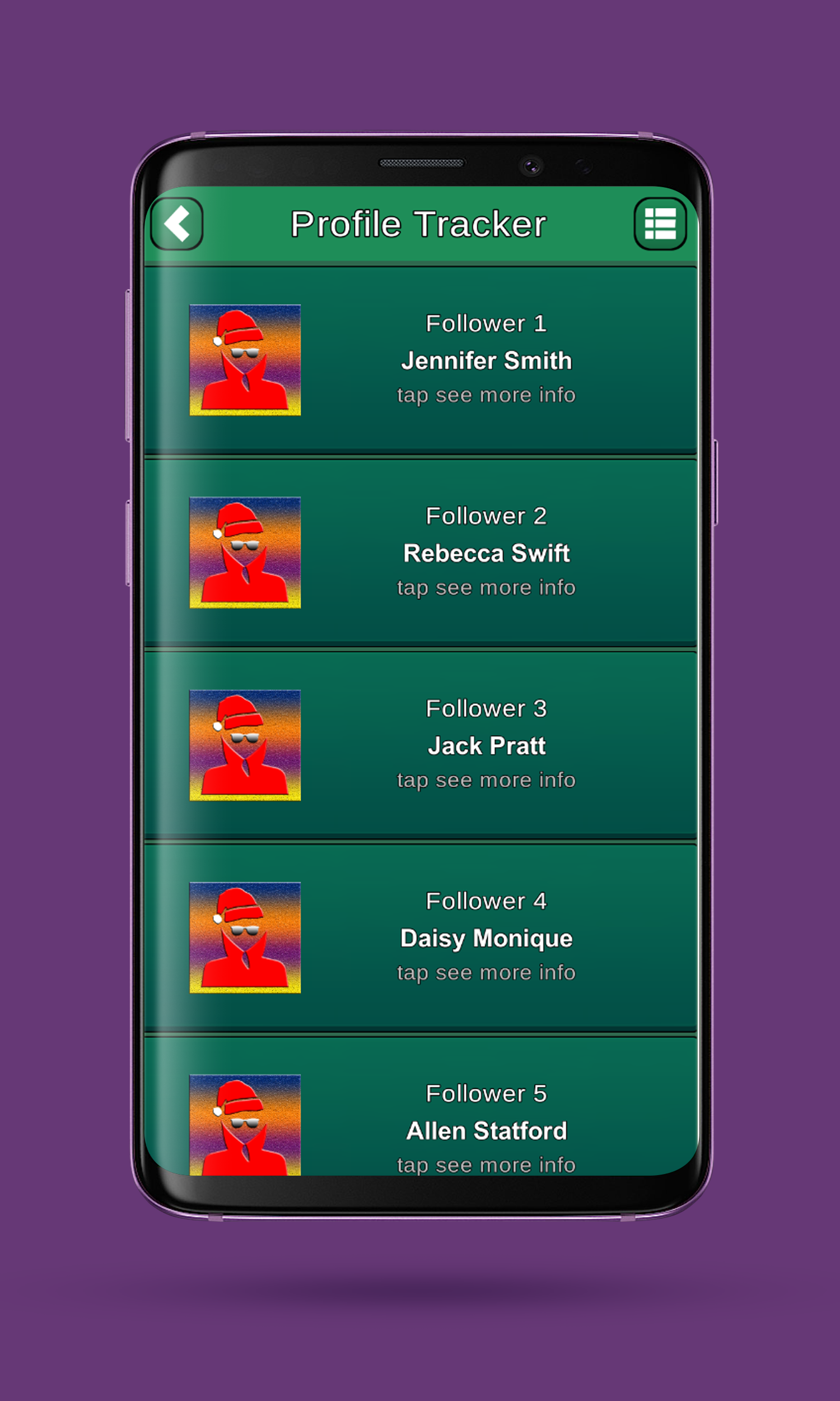 اسکرین شات 1 برنامه Profile tracker