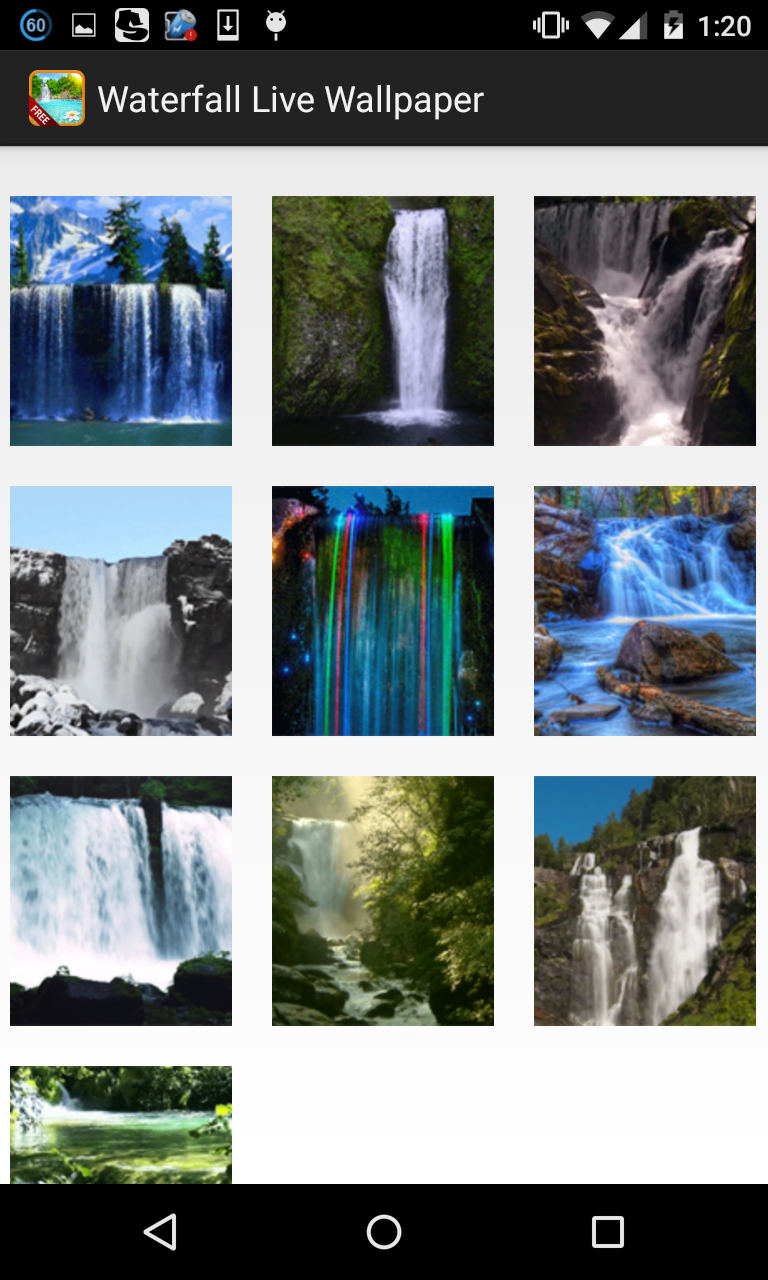 اسکرین شات 1 برنامه 10000 Waterfall Wallpaper