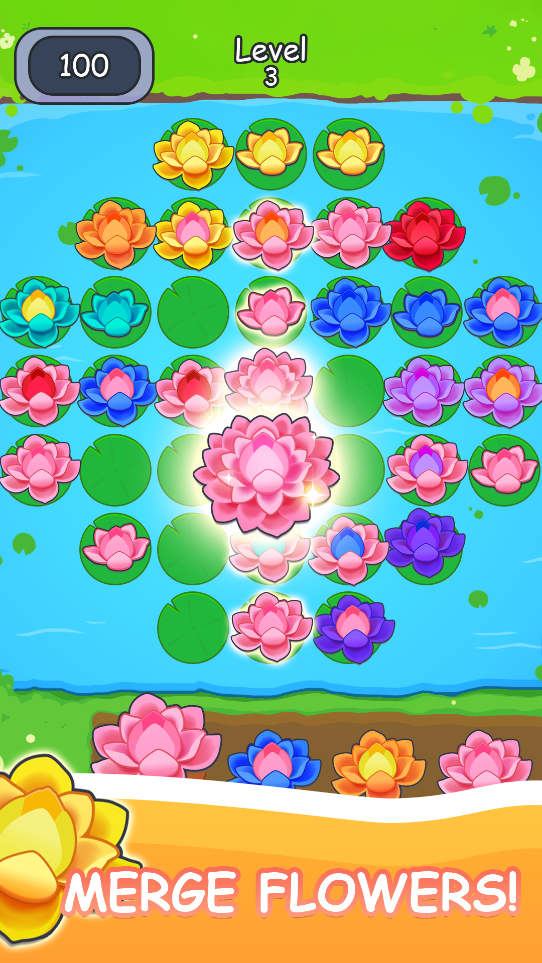 اسکرین شات 3 بازی Flowers Merging