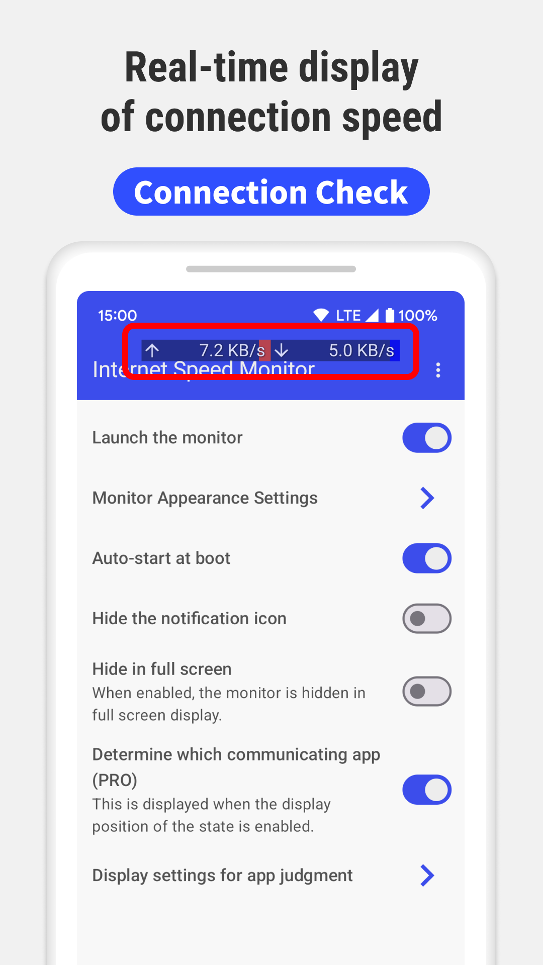 اسکرین شات 1 برنامه Internet Speed Monitor