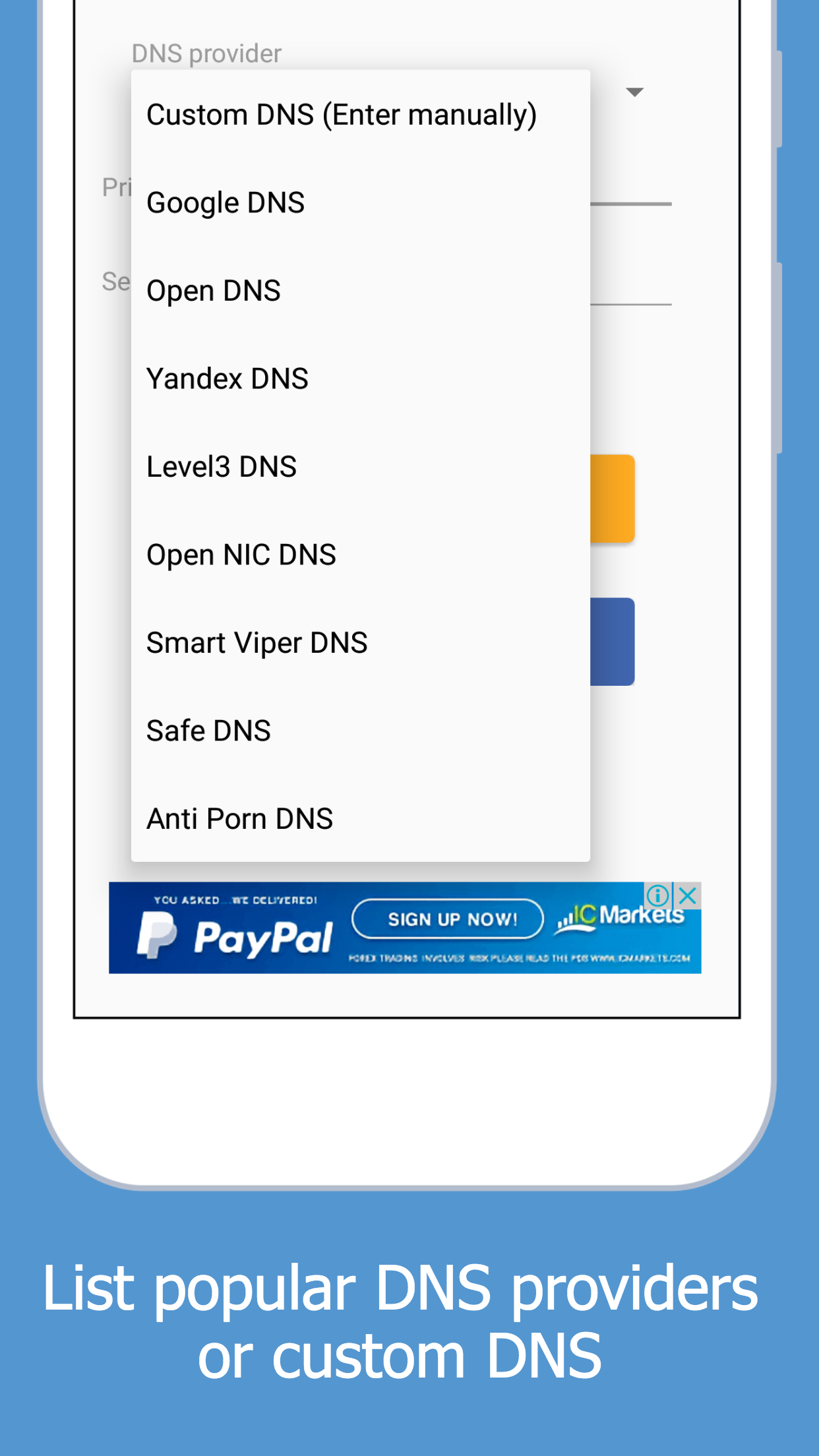اسکرین شات برنامه Change DNS (No Root 3G/Wifi) 1