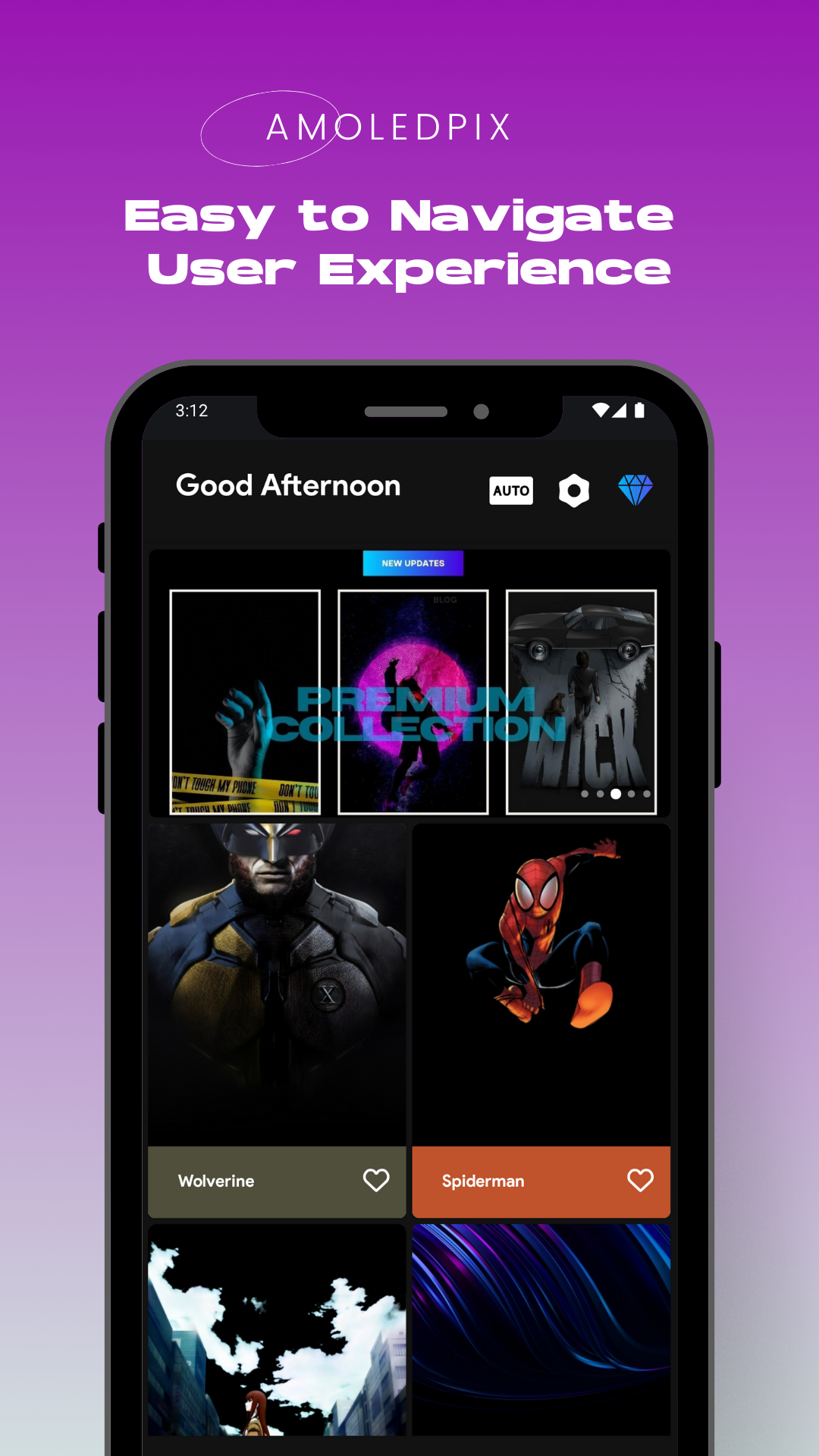 اسکرین شات 1 برنامه Amoledpix - 4K HD Wallpapers