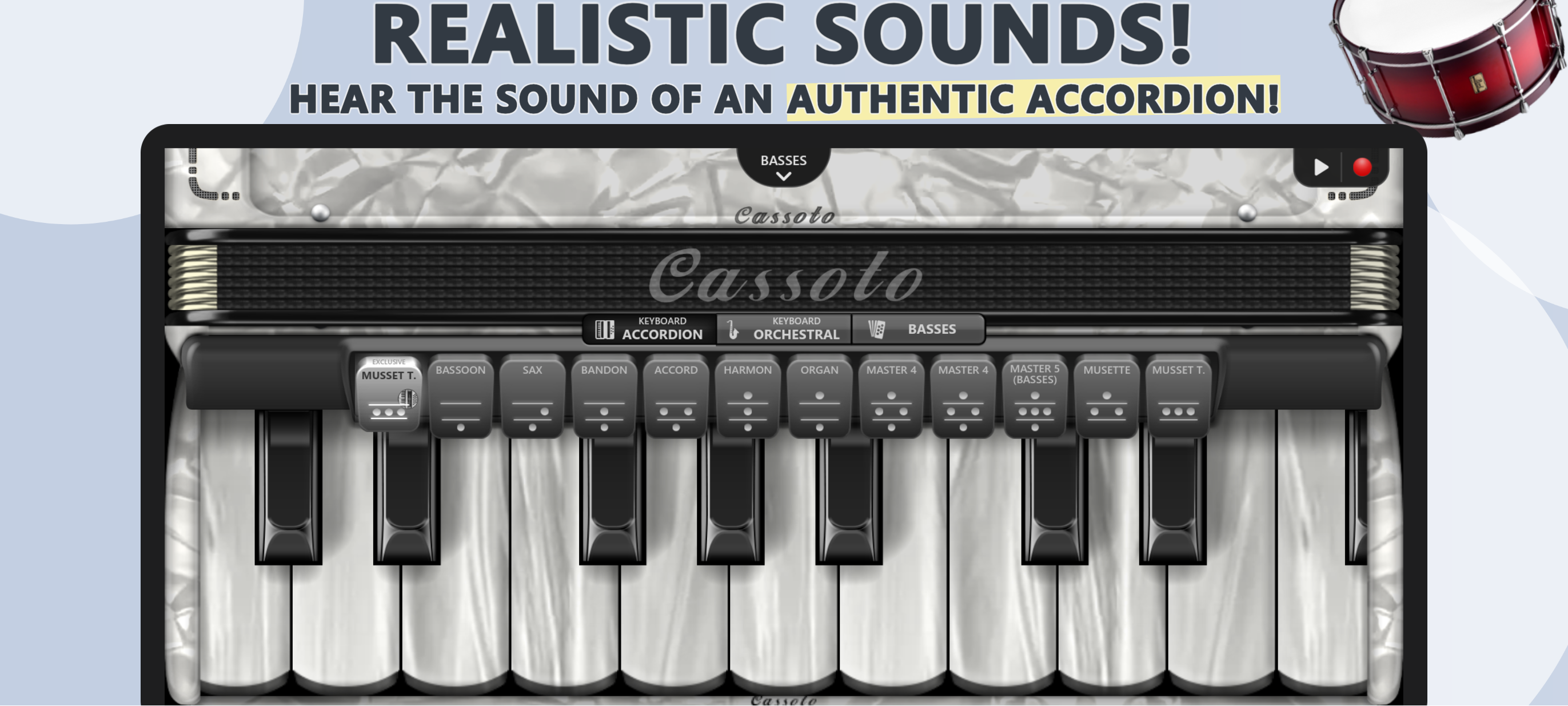 اسکرین شات 1 برنامه Accordion Piano Cassoto Game